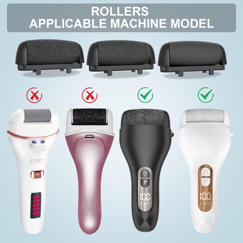 Callus Removers 8 Pack Replacement Rollers Heads for Electric Feet