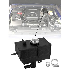 Upgrade Aluminium Alloy Front Coolant Reservoir Expansion Tank Compatible with Jeep Wrangler JL JLU, Gladiator JT 2018-2025 2.0T 3.6L Engine, Metal Bottle Replaces plastic Bottle, Replace# 68364312AC