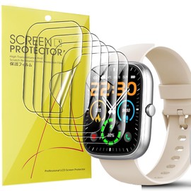 Compatible for Uaue T60 Smart Watch Screen Protector, [6 Pack] Lamshaw Full Coverage TPU Clear Film Compatible for QCOQ T60, QXQ T60 1.91" Smart Watch, Compatible for uaue T60 1.91" Smart Watch, T60 1.91" Smart Watch (6 Pack)