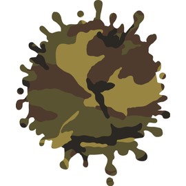Splat Vinyl Decal - 11 Inches - for Walls, Windows, Doors, Vehicles - Outdoor-Grade 2.5mil Thick Vinyl - Camo Print