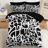 Nesker 7 Pcs Comforter Set Full Size, Abstract Graffiti Bedding