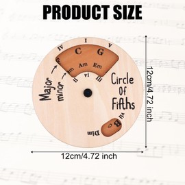 Wooden Musician Melody Wheel, Chord Circle of Fifths Wheel Guitar Piano Tool Music Transpose Tool Chord Wheel Musicians Musical Songwriter Music Chord Wheel for Key Signature Note Chord (Wood Color)
