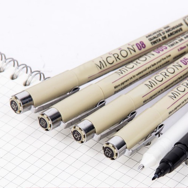 6pcs Fine Tip Pens Glossy Writing 13.5cm Length Waterproof Line
