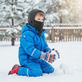 Kids-Warm-Balaclava Ski-Mask Boy-Girls Shiesty Mask Windproof Flying Tiger Hat for Winter Riding Outdoor Head-Neck-Cover Gray