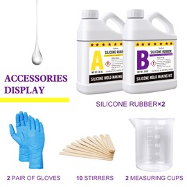 Silicone Mold Making Kit - 40oz Elastic Liquid Silicone Rubber for Making Silicone Mold, Casting - Fast Cured Translucent 18A Molding Silicone for DIY Resin Molds, Candle Molds, Soap Mold, Crafts