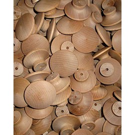 2" Birch Wood Unfinished Drawer Knobs Pulls Handles - Natural Wood Drawer Knobs - Round Wood Unfinished Cabinet Furniture Drawer Knobs Pulls Handles - Round Wood Drawer Knobs with Screws (5)