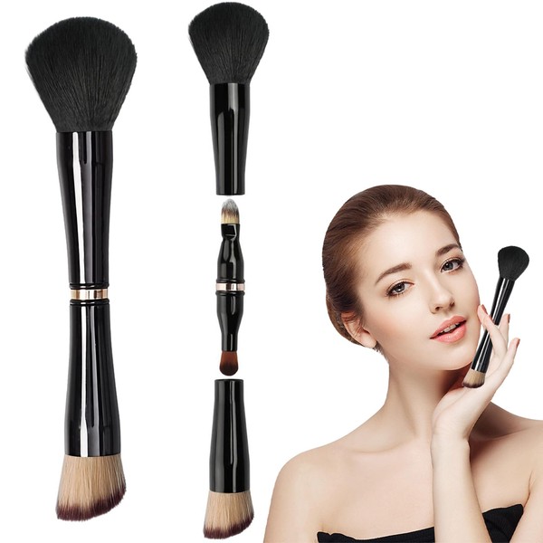 Kireida® 4 in 1 Makeup Brush Set, Travel Makeup Brush, Foundation Brush/Blush Brush, Eyeshadow Powder Brush, Concealer Brush, Double Sided Makeup Brush