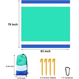Manta de playa, Manja de picnic, manta de playa, manta de playa de 83 "x79" Maneta de picnic extra grande a prueba de arena y alfombra de playa portátil impermeable for viajar, acampar, senderismo