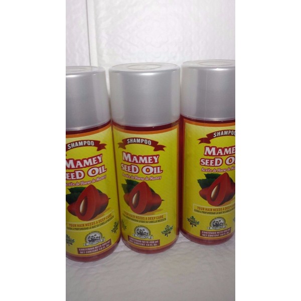 PLANTIMEX 3 BOTTLES OF SHAMPOO MAMEY SEED OIL  ACEITE HUESO MAMEY 16 FL OZ EACH MADE IN ME