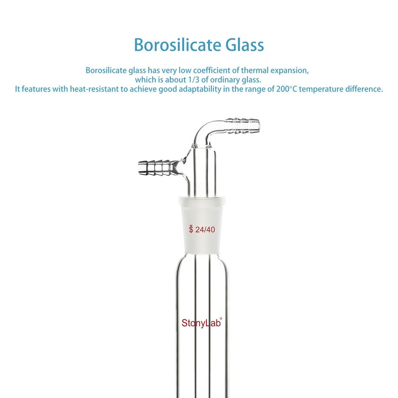 stonylab Glass Vacuum Cold Trap Bubbler with 10mm Serrated Hose,
