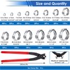 350Pcs 5.3-51mm Single Ear Hose Clamps with Worm Gear Hose
