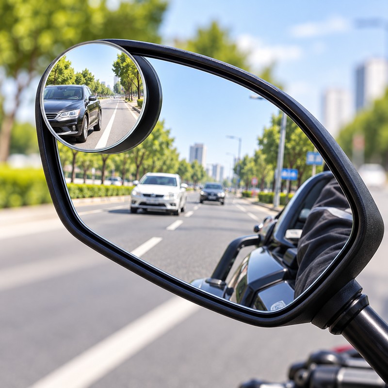 Motorcycle Blind Spot Mirror for Rearview Visibility – 360° Adjustable