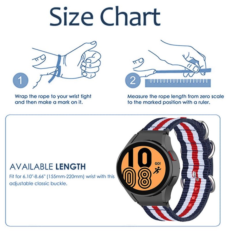 Smartwatch Wristbands Strap Canvas Smartwatch Replacement Band for Watch 4