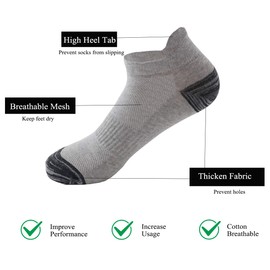 12 Pairs Men's Women's Sports Cotton Breathable Short Socks, Blend, 41-46