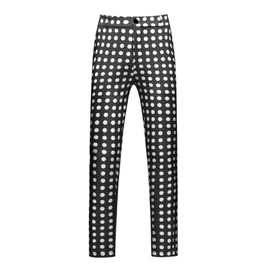 Lars Amadeus Polka Dots Golf Pants for Men's Big and Tall Printed Work Office Trouser 38 Black
