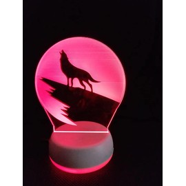 Xdorra Wolf Night Light Color Changing Creative Wolf lamp Room Decoration with New Base, Men's Home Bedroom Decors Male's Birthday Christmas Business Gifts