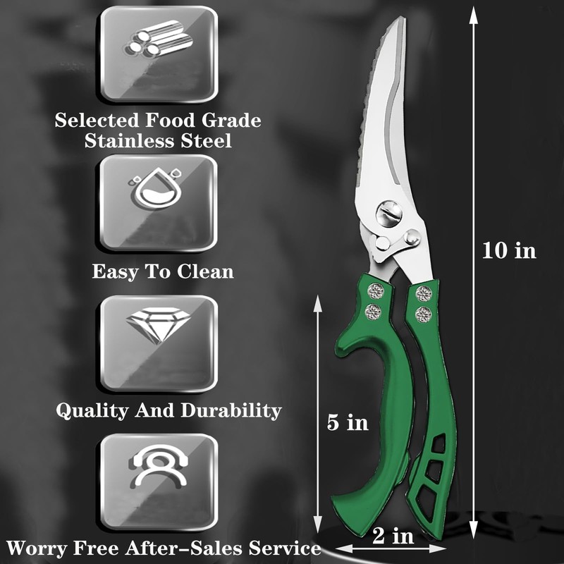 Poultry Shears Heavy Duty by ANDONG,All-Purpose Kitchen Scissors for Food,Heavy