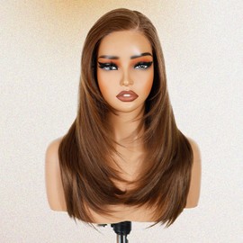 FASHION IDOL Wear to Go Lace Front Synthetic Wig with Baby Hair Pre Plucked Synthetic Wig Natural Looking Body Wave Wigs for Women Glueless Lace Front Wigs