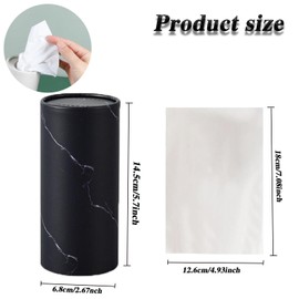 Lyfengdeam Car Tissues for Cup Holder, Facial Tissues in Cylinder Canisters, Car Tissue Box，Round Tube Car Tissue Box Round Container for Home Office Bathroom (Black)