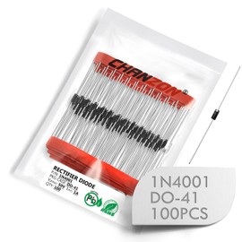 (Pack of 100 Pieces) Chanzon 1N4001 Rectifier Diode 1A 50V DO-41 (DO-204AL) Axial 4001 IN4001 1 Amp 50 Volt Electronic Silicon Diodes