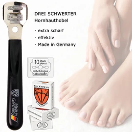DREI SCHWERTER - Callus slicer with 40 replacement blades - pedicure made in Solingen Germany