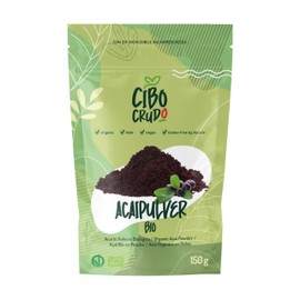 CIBO CRUDO crudo biologico vegan Acai Pulver Bio - 150g. Rohkost und Extrakt aus Acai Beeren Frucht. A?ai Gefroren in Pulver aus Brasilien fr Smoothies und Acai Bowl. Organic Acai Berry Powder.