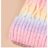 OnlyBee Girls Kids Tie-dye Rainbow Chunky Knit Warm Winter Bobble