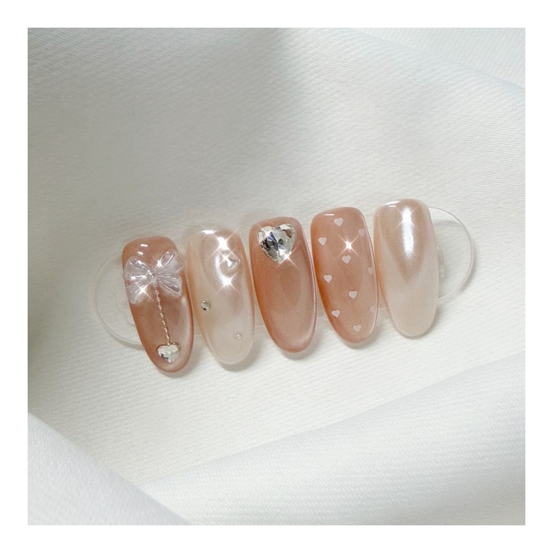 [Handmade Nail Tips] Magnetic Sorbet Nail Tips - Petit Almond