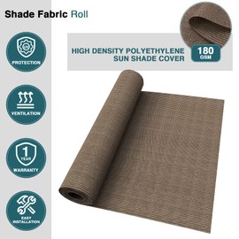 ECOOPTS 8'x15' Sun Shade Roll, Sun Shade UV Blockage Cover for Outdoor Backyard Patio Pergola Greenhouse Plants (Brown)