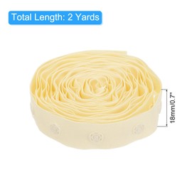 sourcing map 2 Yard Snap Button Tape for Sewing, Cotton Snap Button Trim Fastener Buckles Tape for Clothes Fabric DIY Craft, Beige