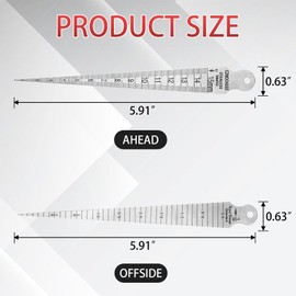 CZMOONSEE 1-15mm Stainless Steel Double Sided Welding Taper Gauge Measuring Instrument Feeler Gauge Depth Gauge Aperture Ruler Inch&Metric Measuring Tool