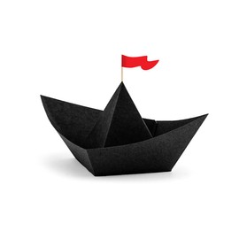 Paper Decorative Ship 19 x 10 x 14 cm Black Red Set of 6 Pirate Decoration Paper Ship Party Accessories for Pirate Party Children's Birthday Party