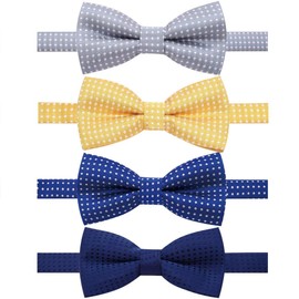 AUSKY 4 Packs Adjustable Pre-tied Bow Tie for Infant Baby Boys Toddler Child Kids in Different color