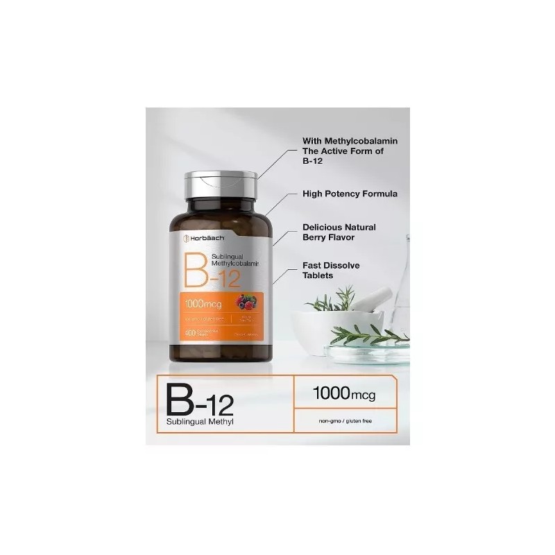 Horbaach Vitamin B12 Sublingual 1000 mcg, Methylcobalami