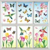 Konsait 9 Sheets Spring Flower Window Clings, Large Removable Butterfly