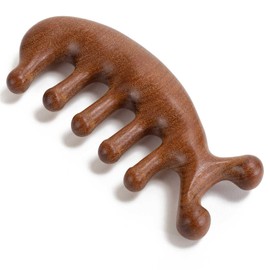 Moreinday Wooden Scalp Massager for Head, Massage Comb for Scalp Gua Sha, Wide Tooth Wooden Comb for Women, Sandalwood Head Massager Loc Comb