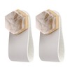 mookaitedecor Set of 2 Rock Quartz Crystal Hexagon Drawer Knobs,