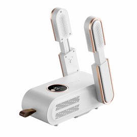 Shoe Dryer, Quick Drying Cleat Dryer with Smart Timer, Safe Shoe Deodorizer with Digital Display, Portable Foldable Boot Warmers for Home, Travel, Skiing and Holiday Gifts