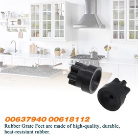 8Pcs 00618112 00637940 Rubber Grate Feet Part by Beaquicy - Replacement for Thermador, Bos-ch Gas Range/Cooktop - Replaces 00617174, 617174, 00618112, 618112, 1999626, AH3478553, EA3478553, PS3478553