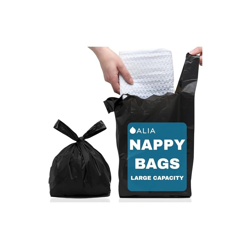 2000 x ALIA Black Adult Nappy Sacks | Extra Large