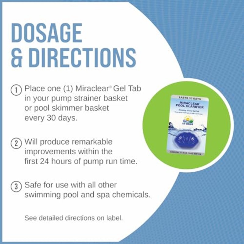 Lo-Chlor Miraclear Pool Clarifier for Swimming Pool - Crystal Clear