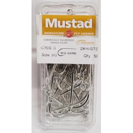 Mustad Big Game 2X Strong Signature Fly Hooks - C70SNP-DT-3/0-