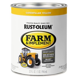Rust-Oleum 280163 Farm & Implement Enamel Paint, Quart, Caterpillar Yellow, (Pack of 1)