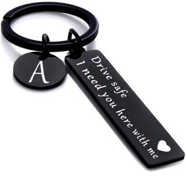 Chasing DreamsMRL drive safe keychain for him: keychain for boyfriend I need you here with me christmas valentines day gifts for men(Black A)