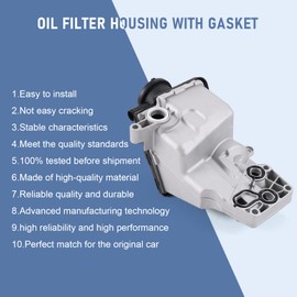 DICMIC Oil Filter Housing with Gasket for 2004-2016 Volvo C30 C70 S40 S60 V50 V60 XC60 XC70 Replace# 31338685, 31338684, 30788494, 30684381