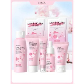 Kit Skincare Laikou Japan Sakura 7 Piezas Rutina Facial