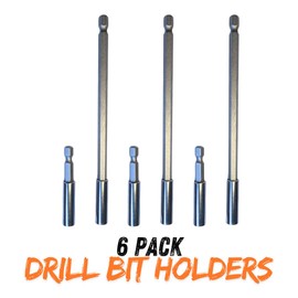 6 Pack of 60mm & 150mm Long Magnetic Drill Bit Holder for Impact Driver Drill Screwdriver fits Milwaukee Dewalt Bosch Wera etc. 1/4" Hex Extension Bars