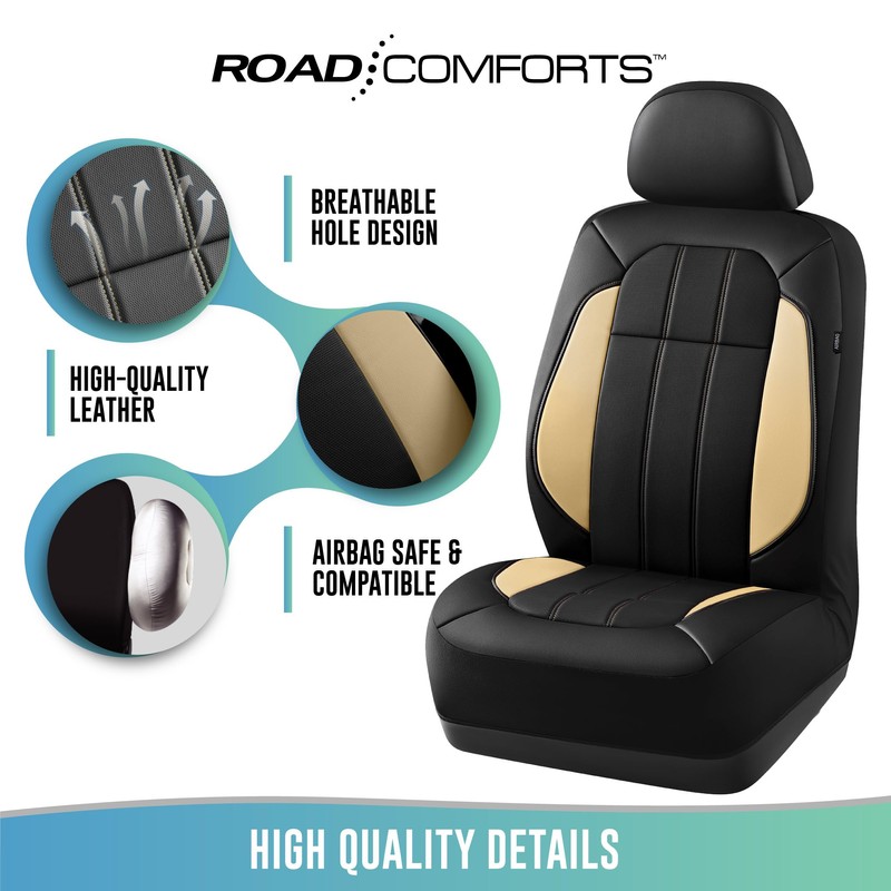 Road Comforts Car Seat Covers, Breathable Leather Seat Covers, Car