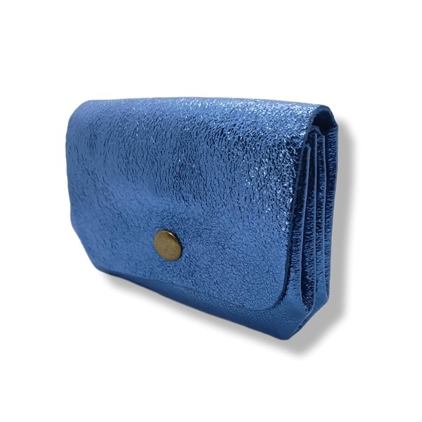 Générique Women's Iridescent Leather Wallet Metallic Leather Card Holder Shiny