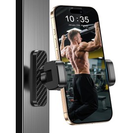 Gym Magnetic Phone Holder【Strong Magnets】- 360 Adjustable Magnetic Phone Mount, Installable Tripod and Fill Light, Phone Holder Gym Accessories for Men Women Compatible with All Smartphones 4.7-7"